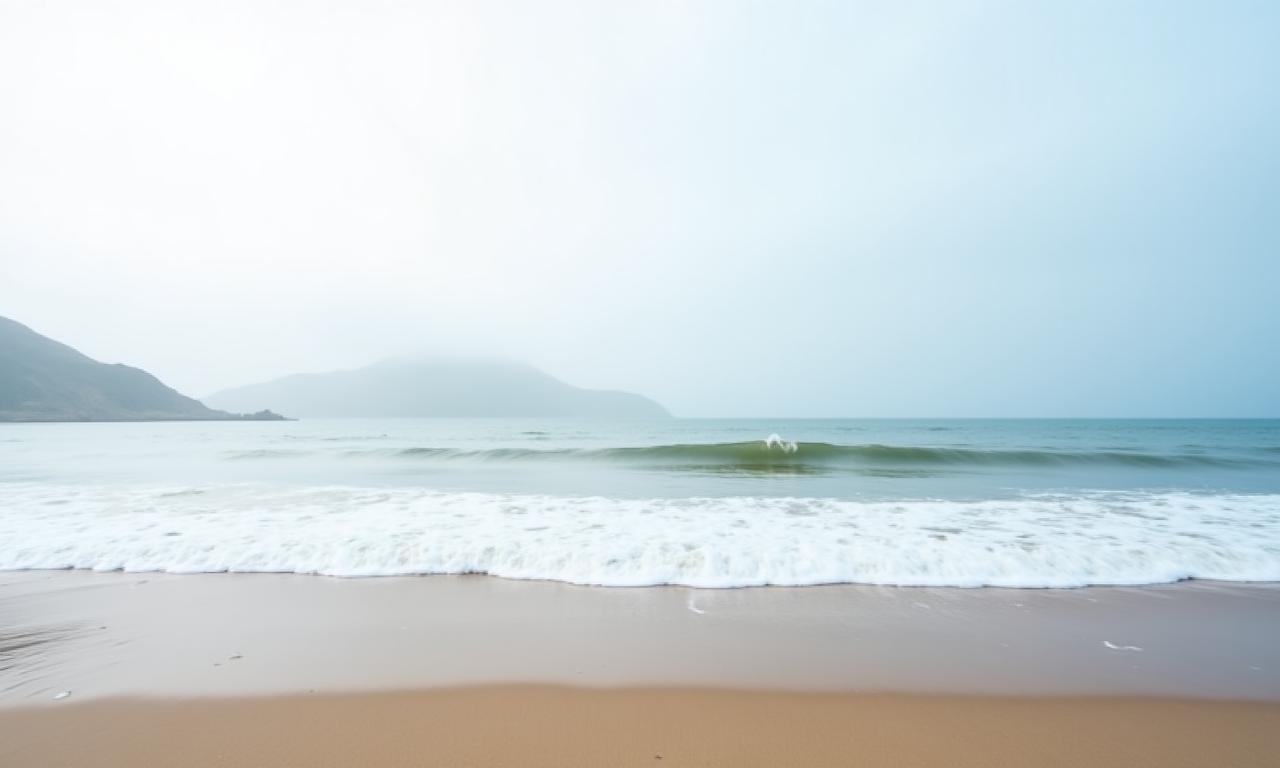 Serene coastal shoreline at dawn