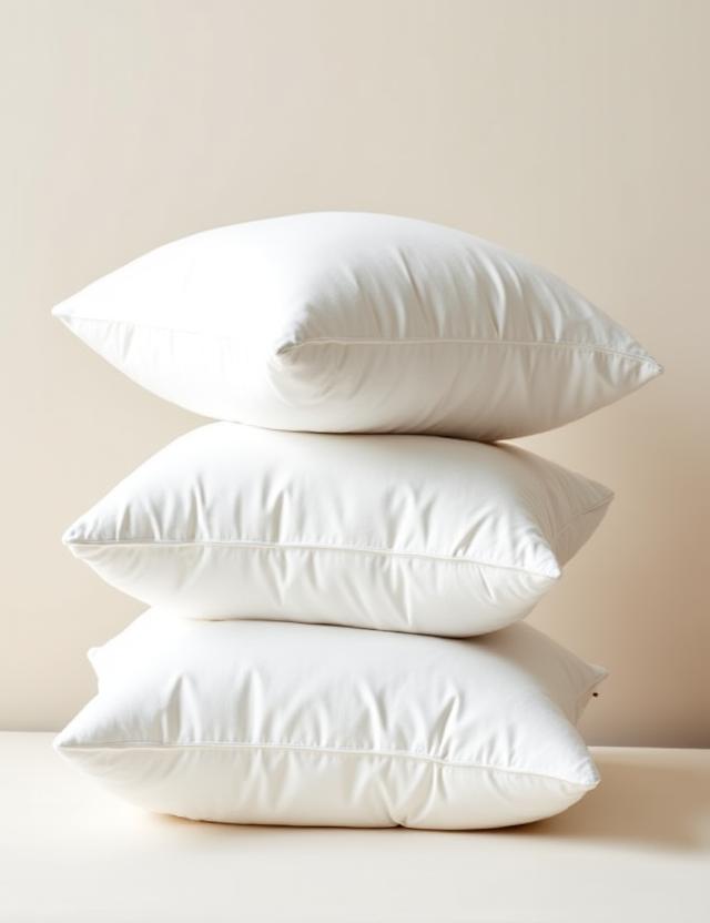 Luxury pillows stacked elegantly